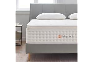 Hiepunos King Size Mattress,10.2 INCH Hybrid Memory Foam and Individually Pocket Spring,5FT King Mattress Medium Firm,Ergonomic Pressure Reducing,Improve Sleeping (150x200x26cm)
