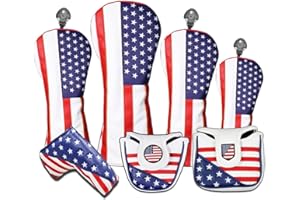 SHABIER Copritesta da golf USA per conducenti e legni da fairway, in pelle di alta qualità, progettata per adattarsi a tutti i legni e conducenti