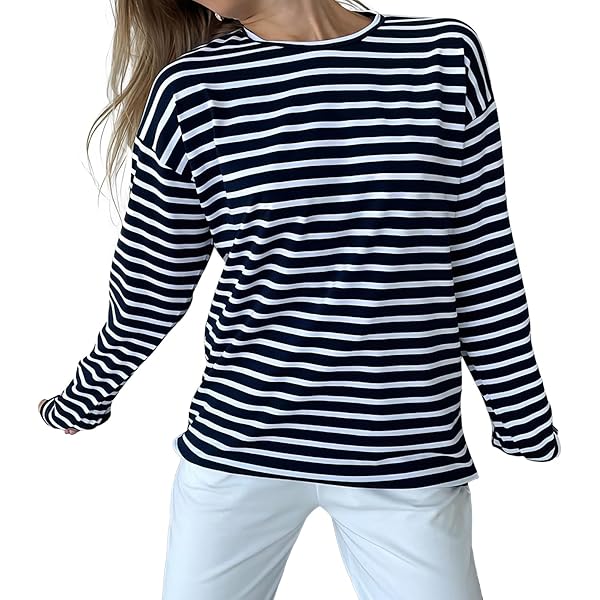 Pull Chaud Femme Pull Femme Col Rond Rayé Yutdeng - Laine Polyester Manches Longues Patchwork Tunique Patchwork