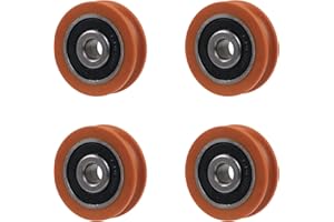 CNBTR Ruota puleggia per cuscinetto in acciaio bianco, 4 fori per asse da 6 mm