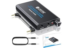 eSynic Professional 16-600Ω Portable Headphone Amplifier Rechargeable Headphone AMP Headphone Amplifier 3.5mm Headphone Amps with Two-stage Gain Switch Perfect for MP3 MP4 Phones Digital Players etc