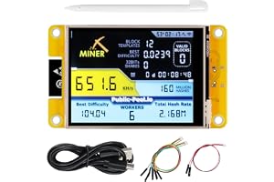Freenove Bitcoin Miner Solo Lottery Miner, ESP32 CYD 2.8" Touch Display 240x320 Pixel TN Screen ILI9341 Driver, Dual-core 32-bit 240 MHz Microcontroller WiFi+BT Programmable, Code Tutorial
