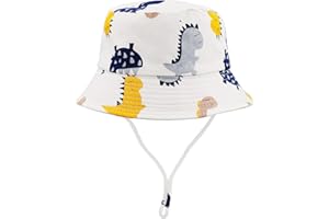 FenFang Kapelusz przeciwsłoneczny dla dzieci, dinozaur, kapelusz rybacki, dla chłopców i dziewczynek, czapka przeciwsłoneczna z paskiem pod brodę, kapelusz wiaderka, kapelusz plażowy, czapka na wiosnę