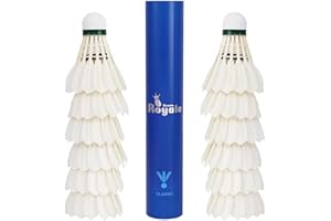 Beans Royale Badminton Shuttlecocks 12-Pack (All Round Feather) Feather With Great Durability Stability and Balance,Suitable for Professional Training Or Family Outdoor Sports