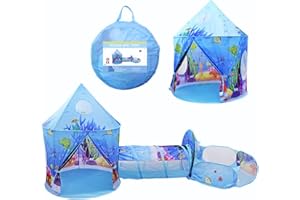 Benebomo Tunel de Juego Infantil, Tienda de campaña Infantil Blue Ocean para niños o niñas, Tienda Infantil con túnel y Piscina de Bolas