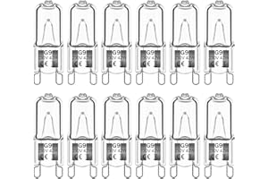 Haraqi 12 Pack G9 Halogen Bulbs 42W 230V 2800K Warm White 530lm,Clear Capsule Halogen Lamps Dimmable, No Strobe, No Flicker
