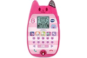 VTech Gabby's Dollhouse A Meow-Zing Phone, Official Gabby's Dollhouse Toy, Interactive Role Play Phone, Toy Phone with Voice Activation, Ringtones & Games, Gift for Ages 3, 4+ Years, English Version