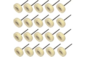 NIUPIKA cnmade montado fieltro de lana Pulido Buff Buffer polaco Rueda con mandril para Dremel herramientas rotatorias 2,35 mm vástago Pack de 20
