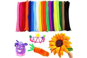 Bmeigo 200 PCS Pipe Cleaners for Craft 30cm x 6mm - 20 Colours Long Fluffy Chenille Stems Flexible Durable Non-Shedding Art Supplies for DIY, Crafts & Arts Projects, Decorations Making