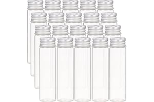 BENECREAT 20 Pz Flacone Sigillato in Vetro da 20 ml con Tappo A Vite in Alluminio Flacone Campione Liquido Trasparente per Flaconi Ornamentali in Polvere per Pillole