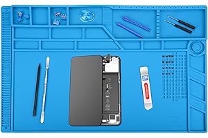 MMOBIEL Tappetino per riparazione e saldatura, in silicone, 55 x 35 cm, resistente al calore fino a 500 °C, per lavori di saldatura, riparazioni di telefoni, computer ed elettroniche, tappetino