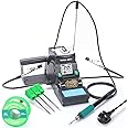 YIHUA 982-III Precision Soldering Station Kit C210-Compatible with 3 C210 Soldering Iron Tips, Lead-Free Solder Wire, Sleep Mode, Auto Standby, Tip Change Slots, Full-Color Display