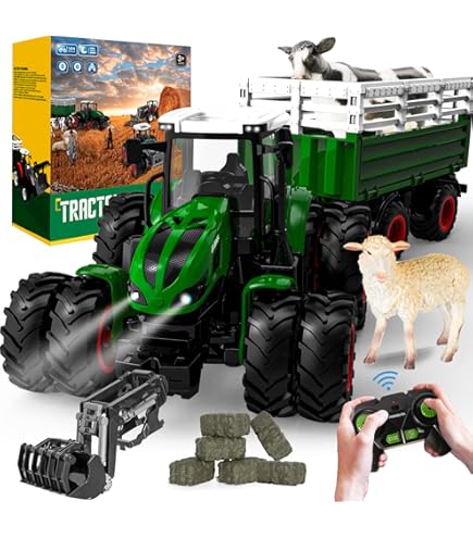 Carson 500907660 1:16 Aanhanger voor RC tractor groen - op afstand bestuurd voertuig, RC tractor, accessoires voor op afstand bestuurde tractoren, tractoraanhanger