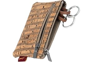 Simaru Schlüsseletui Schlüsseletuis Schlüsseltasche aus Kork mit Zwei Reißverschlüssen Vegan Made in EU (Raizes)