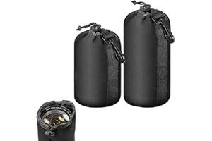 BAOSROY Objektivtasche,Tasche für Objektiv,Objektivtasche Groß,Lens Pocket,wasserdichte Schutzbeutel für Kamera Objektiv,Gepolsterte Tasche für Kamera,Stoßdämpfend für Kameraobjektiv (2pc(M.L))
