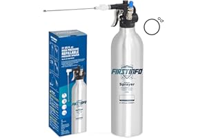 FIRSTINFO TOOLS FIT YOUR NEEDS FIRSTINFO A1638 | Bottiglia spray riutilizzabile per pulitore freni 620 ml | Alluminio | Spruzzatore a pressione max 140 psi | Bomboletta aerosol spessa | Ugello two-way