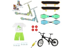 GUSENGO Mini Finger Scooter Set - Mini-Fingerspielzeug Skateboard Spielzeug Mit Schuhen Und Hosen, Finger-Skateboards, Fingerfahrräder, Training Requisiten Fingerspitzen Bewegung Spielzeug Spiele Für Kinder