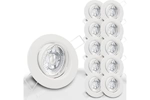 ‎TRENDLIGHTS24 trendlights24 Decora Decken Einbaustrahler flach 35 mm 230V 10er Set - LED Spots je 5W Neutralweiß 400lm austauschbar - Weiß schwenkbar 68 mm