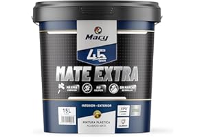 Macy Pintura Plástica Mate Súper para Interior y Exterior, 750 Mililitros, Color Negro