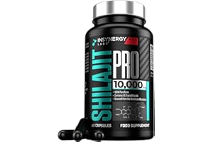INSYNERGY LABS Shilajit Capsules, Shilajit Pro – Ultra Premium Grade Shilajit 10,000MG Organic Himalayan Shilajit, 60 Vegan Shilajit Resin Capsules Energy, Immune Support