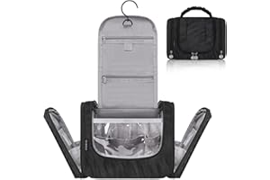 BELICOO Kosmetyczka do zawieszenia dla kobiet [duża pojemność 8,6 l] podróżna kosmetyczka damska, 5 przegródek, kosmetyczka, kosmetyczka, kosmetyczka dla kobiet i dziewcząt, czarny, moda