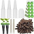 150P Grow Sponges for Hydroponics, Windspeed Grow Anything Seed Pod kit Include 50 Grow Sponges, 24 Grow Baskets, 24 Grow Domes, 50 Pod Labels, 2 Tweezers