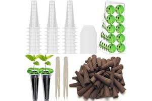 150P Grow Sponges for Hydroponics, Windspeed Grow Anything Seed Pod kit Include 50 Grow Sponges, 24 Grow Baskets, 24 Grow Domes, 50 Pod Labels, 2 Tweezers