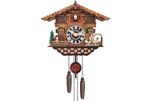 B/A Grande Orologio a cucù in Legno Fatto a Mano, Ogni Ora, Tradizionale, Foresta Nera, Antico, Chalet, Stile Europeo, Retro, Meccanico, casa, Pendolo, Decorazione da Parete per la casa, Soggiorno