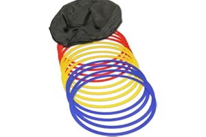 ‎SPORTIKEL24 SPORTIKEL24 Koordinationsringe – 12 Ringe in 3 Farben - 45 cm – Flache Ausführung – für Agility-Training – Trainingshilfe für Fußball, Leichtathletik & Hundesport – Speed Rings mit Tragetasche