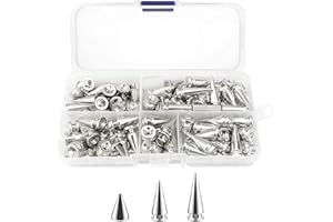 HOMSYWAY 80pz Cono Spike Studs Rivetts Cool Punk Stud Rock Stud Back Stud Giacca in metallo Spike Stud per borse FAI DA TE Pelle Craft Bracciali Collana Abbigliamento Borsa da scarpe Abbigliamento Artigianato