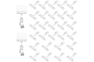 FAAING 30 stycken vridbara plastskylthållare, 8 x 11 cm, prislappar, uppställningsklämma, merchandise Skyltklämma, transparent skylthållare klämma för stormarknader, företag