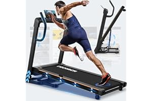 Decorcn Folding Treadmill for Home, 4.5HP, 20 Auto Incline, 1km/h-16km/h, 150KG limited, Running Machine for Heavy People with LED, Bluetooth Speakers, Silent Walking Pad