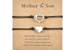 SUNSH Bracciale Mamma E Figlia per Il Ritorno a Scuola, Bracciale Regalo per Madre E Figlio, Bracciale Dei Desideri Traforato Abbinato, Regalo Di Gioielleria per Me E La Mamma