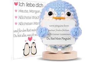 BOAITE Ich Liebe Dich Geschenke für Frauen Männer, Geschenk für Paar- Gestrickter Pinguin, Partner Geschenke, Hochzeitstag, Jahrestag für Sie Ihn, Liebes Geschenk für Ihn Sie