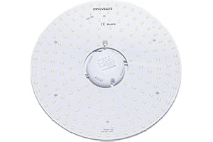 Voltix Modulo LED Circolare per Plafoniera, 220V, 54W 5400lm Ultra Slim con Calamita, Luce Bianca Calda, Ricambio Tubo Neon LED, Facile da Installare (Bianca calda/3000K, 54W)