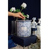 EVLE-Azulejos Desenli Erzak Saklama Kabı - Metal Saklama Kabı 17,5 Cm X 18 Cm (Azulejos Bonjour)