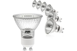 ETUOLMP Halogen Light Bulbs 2 Pin, 6 Pack GU10 Bulb 50W 230V, GU10 Dimmable Warm White for Wax Warmer, Spot, Track Light, Candle Warmer