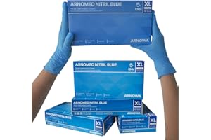ARNOMED Nitril rękawiczki jednorazowe, rozm. XL, bez talku, lateksu, 100 sztuk/pudełko, niebieskie rękawiczki nitrylowe, w rozm. S, M, L i XL