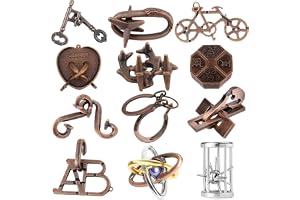12 stycken pusselspel metallset knobelli metallpussel | Metall knobelei IQ-spel set 3D brainteaser pussel för vuxna tonåringa