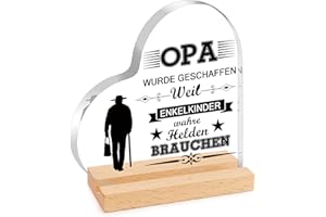 XIANNVXI Bester Opa Geschenk, Geschenke für Opa von Enkel Enkelin, Opa Geschenk Geburtstag, Heimat Dekoration aus Acryl, Vatertagsgeschenk für Opa Weihnachtsgeschenke Adventskalender