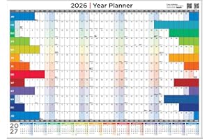 1357AWARDS Year Planner 2026 | A2 (42cmx59.4cm) | 2026-27 | Keep track of holidays and key dates. Wall planner to help you organise 2026. Perfect for employee workspaces or family planning your 2026 calendar