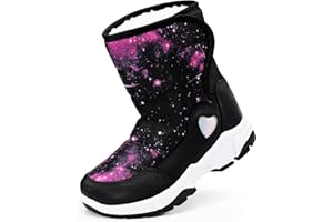 HARVEST LAND Kids Snow Boots Boys Girls Winter Boots For Toddler Waterproof Snow Ankle Boots Kids Anti-slip Walking boots Warm Fur Lined High-Top Snow Boots