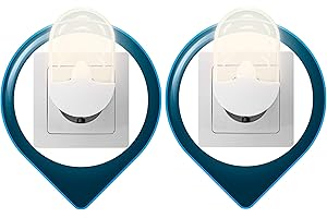 ‎TRANGO Trango 2er Pack LED Steckerlicht Wandlampe Steckdosenlampe Orientierungslicht Kinderlicht Nachtlicht Steckdose TG11-26O Sicherheitslicht mit Helligkeitssensor Auto AN/AUS Oval