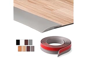 MAGOSIS 2M Self-Adhesive Floor Transition Strips Carpet Trim Strong Adhesive, Ideal for Carpet, Laminate, and Tile Thresholds, Doorways, and Edging (Supports 3–6mm Height Difference, Grey)