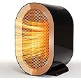 1200W Ceramic Plug in Fan Heater, Portable Electric Heaters with 2 Heat Modes, Anti-Dumping, Anti-Overheating, Double Protection, Safe and Environmentally Friendly,for Bedroom,Living Room (Black)