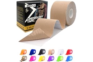 Kinesiotapes,Boob Tape for Bra Lift, (Stückzahl 1x,2x,5x) 5cm*5m Entlasten Muskelkater und Verstauchung,Physiotherapie Elastische Gute Hypoallergen Beige by SOONGO