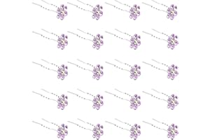 ZOUIQSS 20 Pack (Violet) Cristal Fleur Épingles À Cheveux Strass Pinces À Cheveux pour Mariée Mariage Femmes Accessoires De Bijoux De Cheveux, avec Récipient Transparent