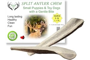 ARTISAN GIFT CO Naturally Shed 100% Natural Premium Split Deer Antler Chew for Dogs - minimum pack weight 56g (S - 2 Units)