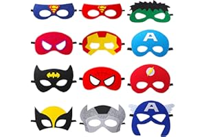 YFCHOTI Party Maske Set für Kinder, 12pcs Cartoon Cosplay Filzmasken, Maskenball Halbmaske für Halloween Karneval und Fasching Verkleidung, Kindergeburtstag Mitgebsel Geschenke für Jungen Mädchen