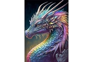 IJHYGD Punto de Cruz Diamante 5D Pintura de Diamante Signo Del Zodiaco Dragón Pintar Con Diamantes 5D Dragon Diamond Art Kits Diamond Painting Zodiac Sign Dragon Diamond Painting Kit Completo Adultos